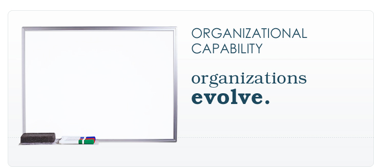 ORGANIZATIONAL CAPABILIY: organizations evolve.